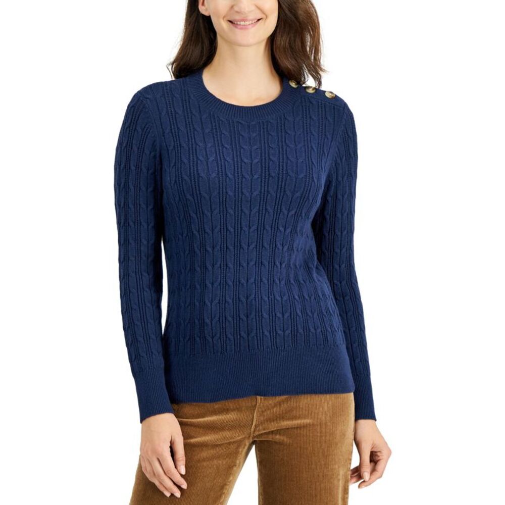 Charter Club Button Shoulder Sweater